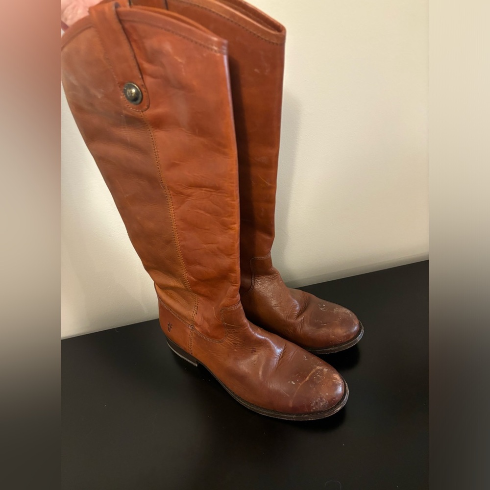 Frye Melissa Button Leather Riding Boot